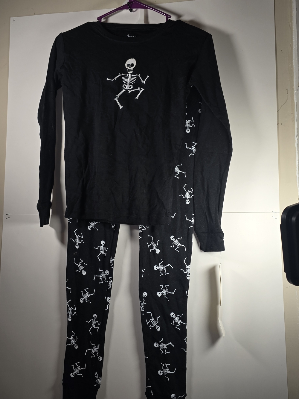 Kids Black Skeleton Pajama Set